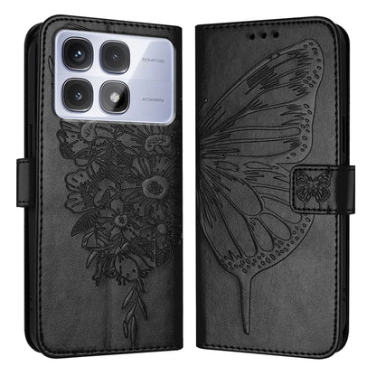 For Redmi K70 Ultra 5G Global Embossed Butterfly Leather Phone Case(Black) - Xiaomi Cases by PMC Jewellery | Online Shopping South Africa | PMC Jewellery | Buy Now Pay Later Mobicred