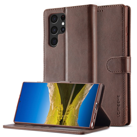 For Samsung Galaxy S25 Ultra 5G LC.IMEEKE Calf Texture Leather Phone Case(Coffee) - Galaxy S25 Ultra 5G Cases by LC.IMEEKE | Online Shopping South Africa | PMC Jewellery | Buy Now Pay Later Mobicred