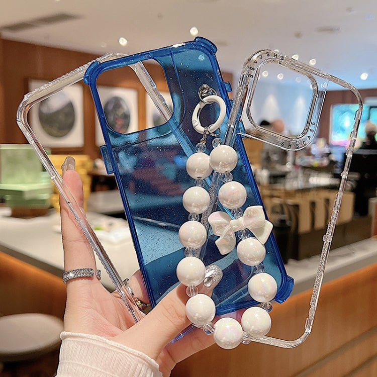 For iPhone 16 Pro TPU + PC + Glitter Sequins Full Coverage Phone Case with Bracelet(Yellow) - iPhone 16 Pro Cases by PMC TechLife | Online Shopping South Africa | PMC TechLife | Buy Now Pay Later Mobicred