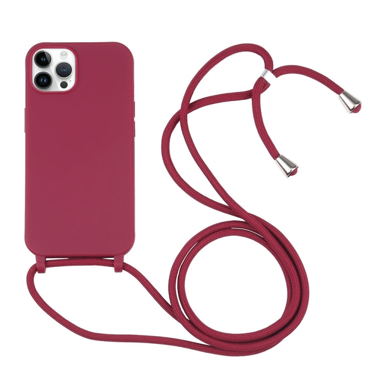 For iPhone 16 Pro Candy Colors TPU Protective Phone Case with Lanyard (Red) - free shipping - PMC TechLife - Order now!