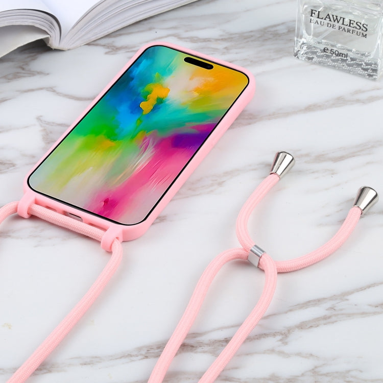 For iPhone 16 Plus Candy Colors TPU Protective Phone Case with Lanyard(Pink) - iPhone 16 Plus Cases by PMC TechLife | Online Shopping South Africa | PMC TechLife | Buy Now Pay Later Mobicred