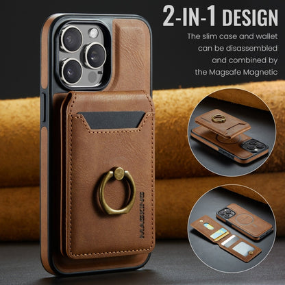 For iPhone 15 DG.MING K1 MagSafe Detachable Wallet RFID Back Cover Phone Case(Brown) - iPhone 15 Cases by DG.MING | Online Shopping South Africa | PMC Jewellery | Buy Now Pay Later Mobicred