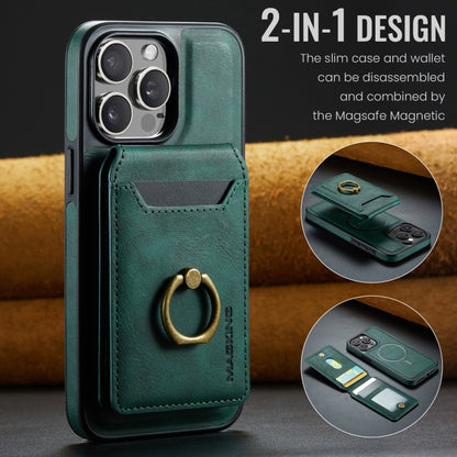 For iPhone 15 DG.MING K1 MagSafe Detachable Wallet RFID Back Cover Phone Case(Green) - iPhone 15 Cases by DG.MING | Online Shopping South Africa | PMC Jewellery | Buy Now Pay Later Mobicred