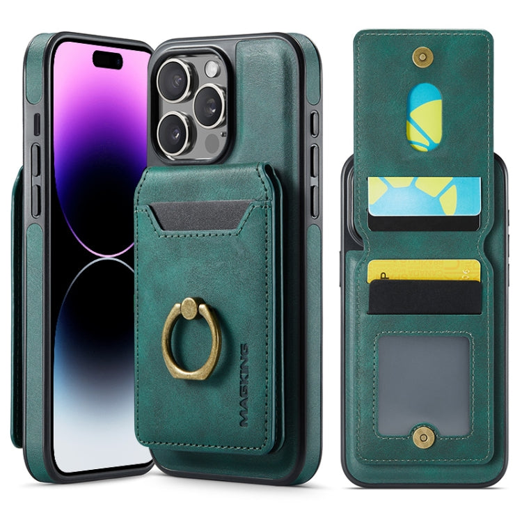 For iPhone 14 Pro DG.MING K1 MagSafe Detachable Wallet RFID Back Cover Phone Case(Green) - iPhone 14 Pro Cases by DG.MING | Online Shopping South Africa | PMC Jewellery | Buy Now Pay Later Mobicred