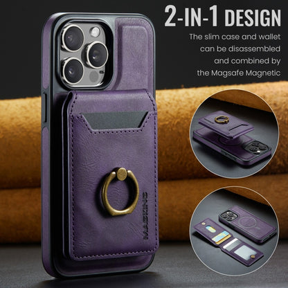 For iPhone 12 DG.MING K1 MagSafe Detachable Wallet RFID Back Cover Phone Case(Purple) - iPhone 12 / 12 Pro Cases by DG.MING | Online Shopping South Africa | PMC Jewellery | Buy Now Pay Later Mobicred