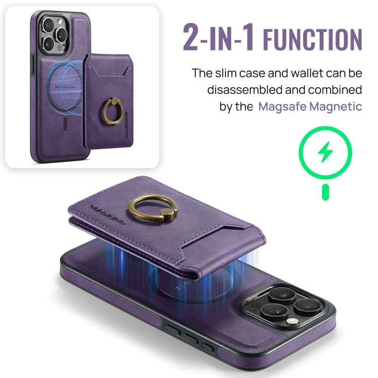 For iPhone 12 DG.MING K1 MagSafe Detachable Wallet RFID Back Cover Phone Case(Purple) - iPhone 12 / 12 Pro Cases by DG.MING | Online Shopping South Africa | PMC Jewellery | Buy Now Pay Later Mobicred