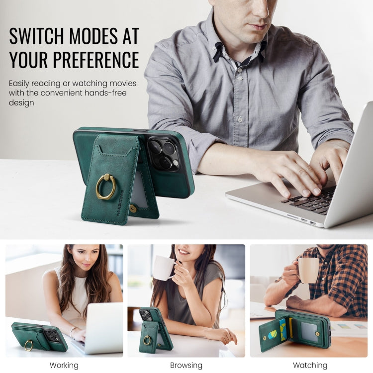 For iPhone 12 DG.MING K1 MagSafe Detachable Wallet RFID Back Cover Phone Case(Green) - free shipping - PMC Jewellery - Order now!