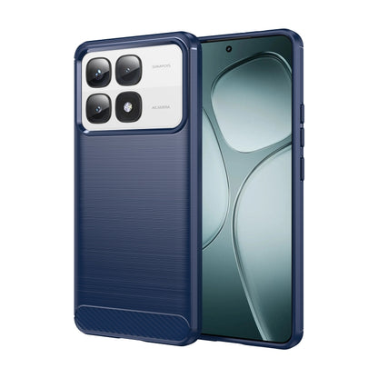 For Redmi K70 Ultra Brushed Texture Carbon Fiber TPU Phone Case(Blue) - Xiaomi Cases by PMC Jewellery | Online Shopping South Africa | PMC Jewellery | Buy Now Pay Later Mobicred