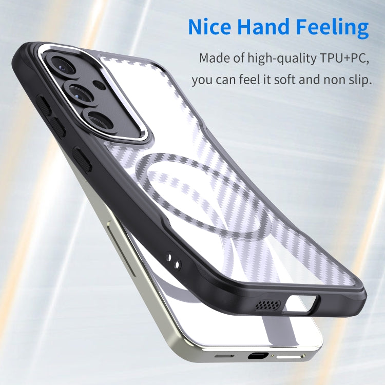 For Samsung Galaxy S25 5G Carbon Fiber Texture MagSafe Translucent Phone Case(Black) - free shipping - PMC Jewellery - Order now!