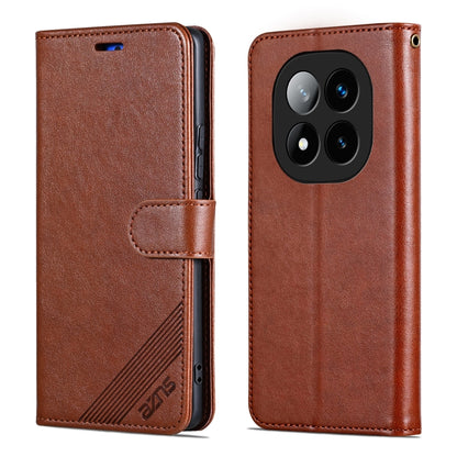 For Redmi Note 14 Pro+ 5G AZNS Sheepskin Texture Flip Leather Phone Case(Brown) - Note 14 Pro+ Cases by AZNS | Online Shopping South Africa | PMC Jewellery | Buy Now Pay Later Mobicred