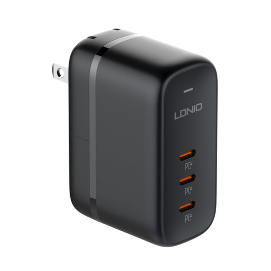 LDNIO Q367 65W GaN 3 x USB-C / Type-C Interface Charger with 1m USB-C / Type-C to USB-C / Type-C Data Cable, Plug Type:US Plug(Black) - USB Charger by LDNIO | Online Shopping South Africa | PMC Jewellery | Buy Now Pay Later Mobicred