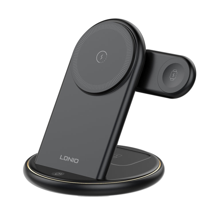 LDNIO WL02 25.5W 5 in 1 MagSafe Wireless Charger with 30cm Type-C Cable(Black) - Wireless Charger by LDNIO | Online Shopping South Africa | PMC Jewellery | Buy Now Pay Later Mobicred