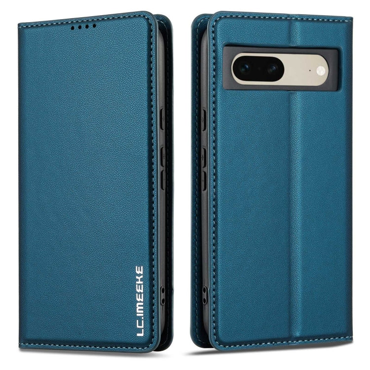 For Google Pixel 7 5G LC.IMEEKE L1 Series Frosted Fine Texture PU Phone Case(Blue) - Google Cases by LC.IMEEKE | Online Shopping South Africa | PMC Jewellery | Buy Now Pay Later Mobicred