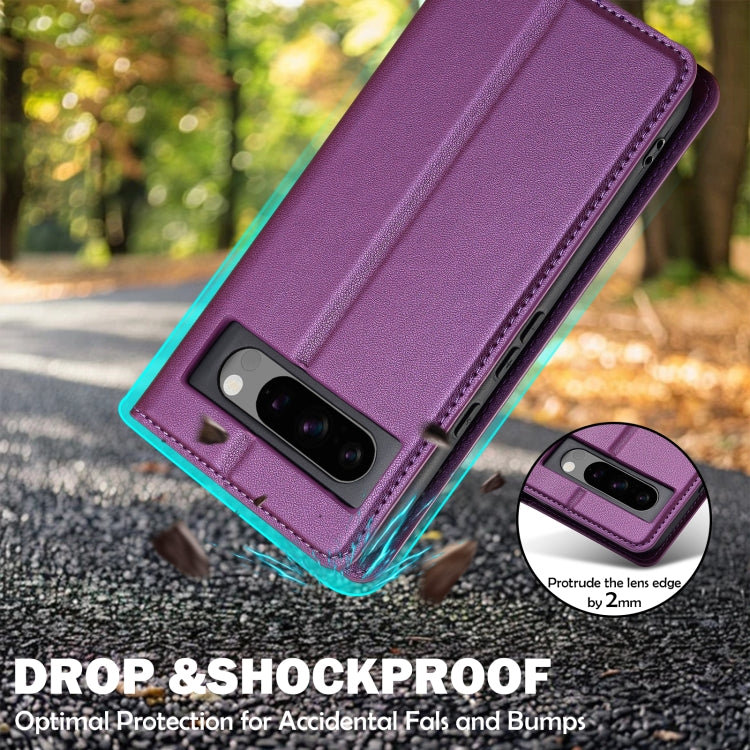 For Google Pixel 8 Pro LC.IMEEKE L1 Series Frosted Fine Texture PU Phone Case(Purple) - Google Cases by LC.IMEEKE | Online Shopping South Africa | PMC Jewellery | Buy Now Pay Later Mobicred