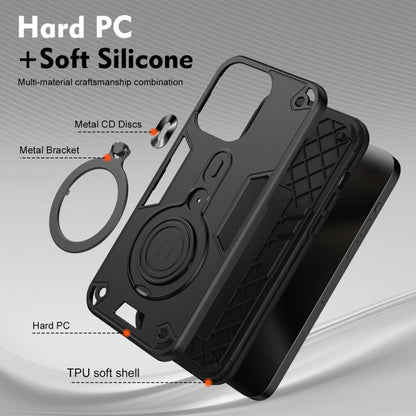 For Samsung Galaxy S25 5G Metal Ring 360 Degree Rotating Holder PC Hybrid TPU Phone Case(Black) - Galaxy S25 5G Cases by PMC Jewellery | Online Shopping South Africa | PMC Jewellery | Buy Now Pay Later Mobicred