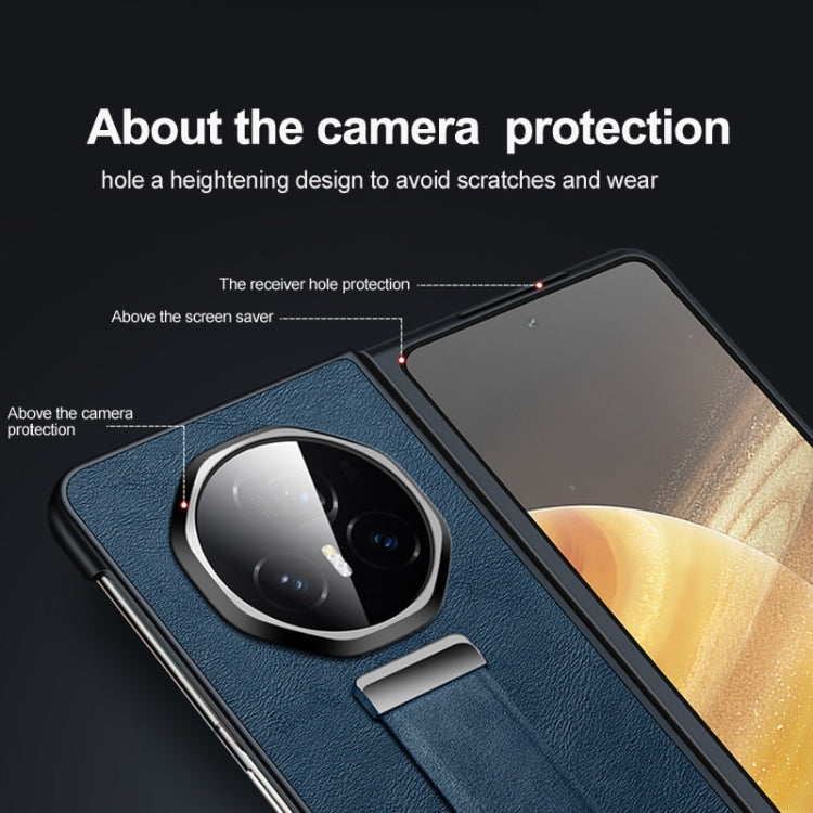For Honor Magic Vs3 SULADA PC + Leather Texture Skin Feel Shockproof Phone Case(Brown) - Honor Cases by SULADA | Online Shopping South Africa | PMC TechLife | Buy Now Pay Later Mobicred