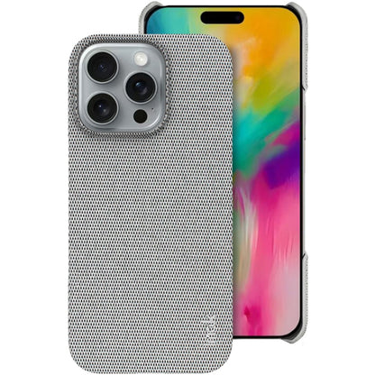 For iPhone 16 Pro imak Ruiyi Series Cloth Texture PU + PC Phone Case(Light Grey) - iPhone 16 Pro Cases by imak | Online Shopping South Africa | PMC Jewellery | Buy Now Pay Later Mobicred