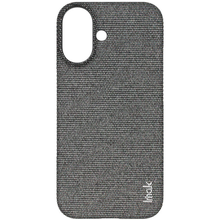 For iPhone 16 imak Ruiyi Series Cloth Texture PU + PC Phone Case(Dark Grey) - iPhone 16 Cases by imak | Online Shopping South Africa | PMC Jewellery | Buy Now Pay Later Mobicred