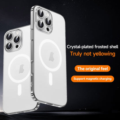 For iPhone 15 SULADA Crystal Sand Series Electroplating Frosted MagSafe Magnetic Phone Case(Transparent) - iPhone 15 Cases by SULADA | Online Shopping South Africa | PMC Jewellery | Buy Now Pay Later Mobicred