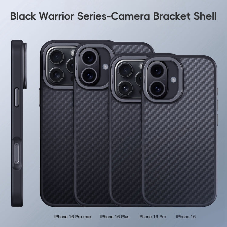 For iPhone 16 Pro Carbon Fiber Kevlar Lens Holder MagSafe Magnetic Phone Case(Black) - iPhone 16 Pro Cases by PMC Jewellery | Online Shopping South Africa | PMC Jewellery | Buy Now Pay Later Mobicred