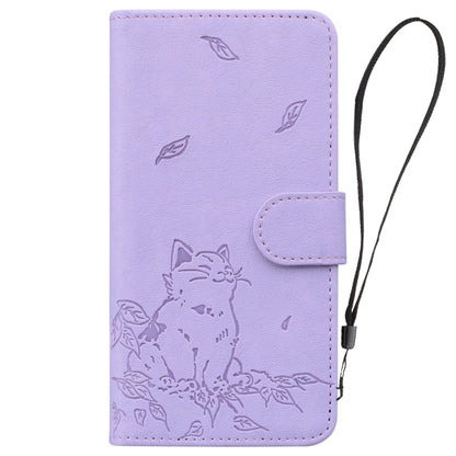 For Redmi K70 Ultra Cute Cat Embossed Leather Phone Case(Purple) - Xiaomi Cases by PMC Jewellery | Online Shopping South Africa | PMC Jewellery | Buy Now Pay Later Mobicred