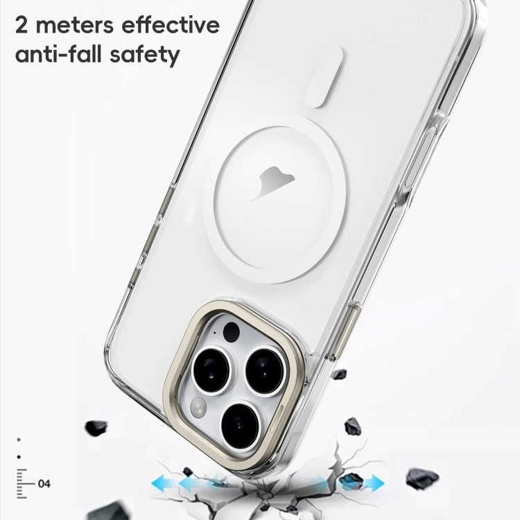 For iPhone 16 Plus Frosted Crystal Clear Lens Holder MagSafe Magnetic Phone Case(Transparent) - iPhone 16 Plus Cases by PMC Jewellery | Online Shopping South Africa | PMC Jewellery | Buy Now Pay Later Mobicred