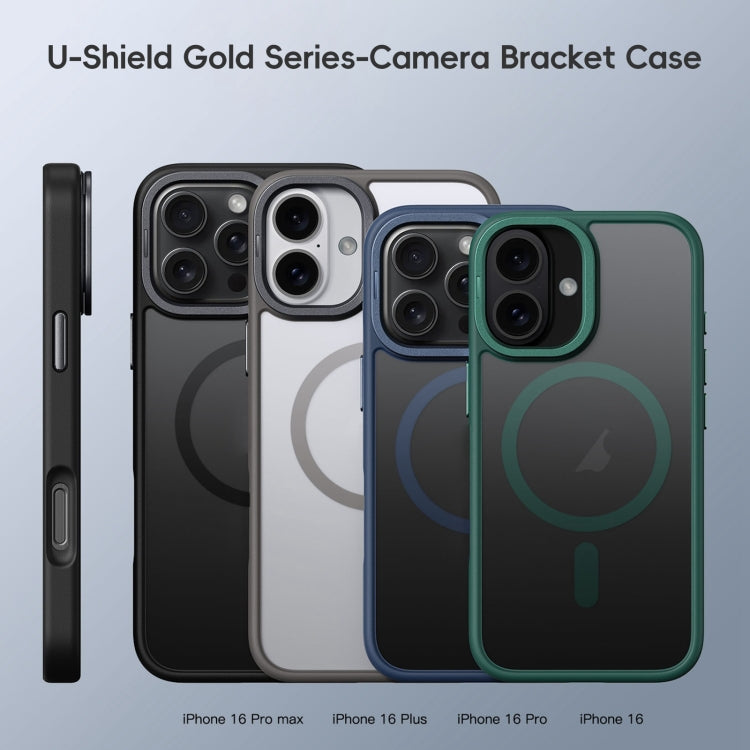 For iPhone 16 Plus Frosted Lens Holder MagSafe Magnetic Phone Case(Dark Green) - iPhone 16 Plus Cases by PMC Jewellery | Online Shopping South Africa | PMC Jewellery | Buy Now Pay Later Mobicred