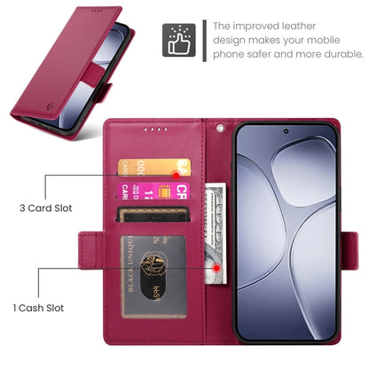 For Redmi K70 Ultra Side Buckle Magnetic Frosted Leather Phone Case(Wine Red) - Xiaomi Cases by PMC Jewellery | Online Shopping South Africa | PMC Jewellery | Buy Now Pay Later Mobicred