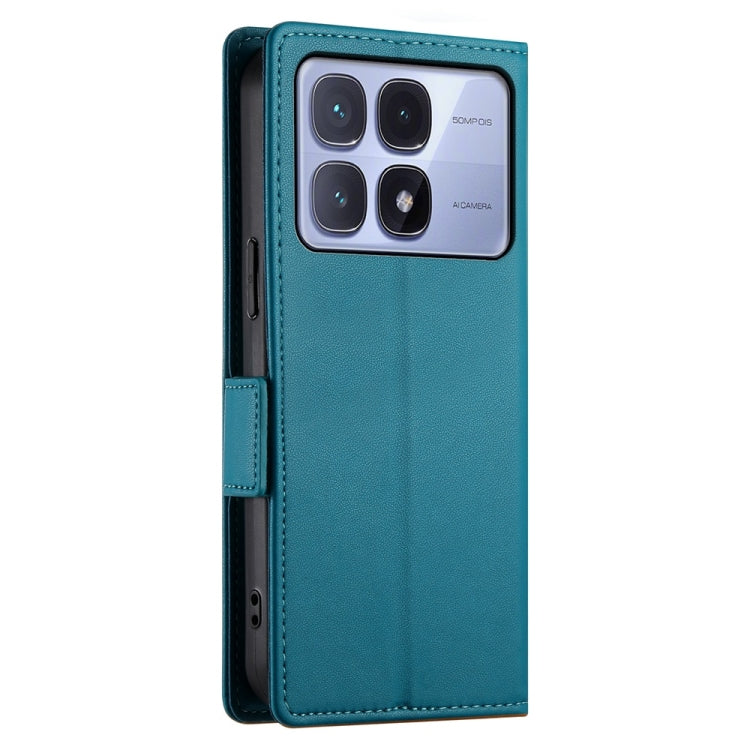 For Redmi K70 Ultra Side Buckle Magnetic Frosted Leather Phone Case(Blue) - Xiaomi Cases by PMC Jewellery | Online Shopping South Africa | PMC Jewellery | Buy Now Pay Later Mobicred