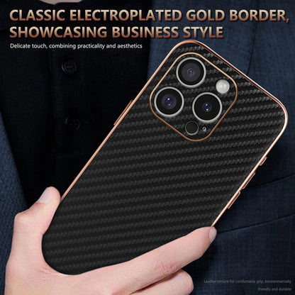 For iPhone 16 Pro AZNS Electroplated Edge Carbon Fiber Texture Phone Case(Green) - iPhone 16 Pro Cases by AZNS | Online Shopping South Africa | PMC Jewellery | Buy Now Pay Later Mobicred