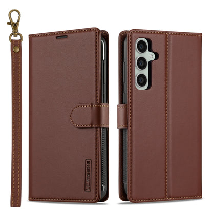 For Samsung Galaxy S24 5G LC.IMEEKE L2 Series Detachable Magsafe PU Phone Case with Lanyard(Brown) - Galaxy S24 5G Cases by LC.IMEEKE | Online Shopping South Africa | PMC Jewellery | Buy Now Pay Later Mobicred