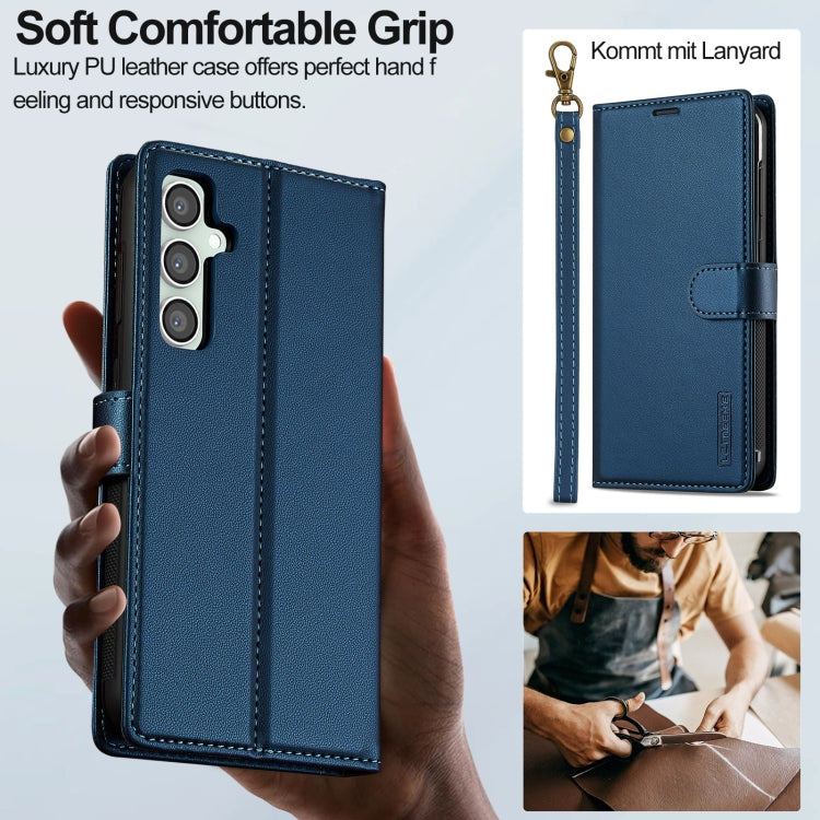 For Samsung Galaxy A35 5G LC.IMEEKE L2 Series Detachable Magsafe PU Phone Case with Lanyard(Blue) - Galaxy Phone Cases by LC.IMEEKE | Online Shopping South Africa | PMC Jewellery | Buy Now Pay Later Mobicred