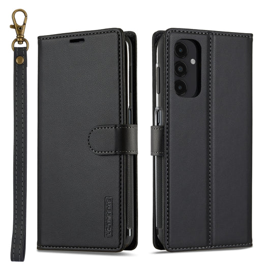 For Samsung Galaxy A14 4G / A14 5G LC.IMEEKE L2 Series Detachable Magsafe PU Phone Case with Lanyard(Black) - Galaxy Phone Cases by LC.IMEEKE | Online Shopping South Africa | PMC Jewellery | Buy Now Pay Later Mobicred