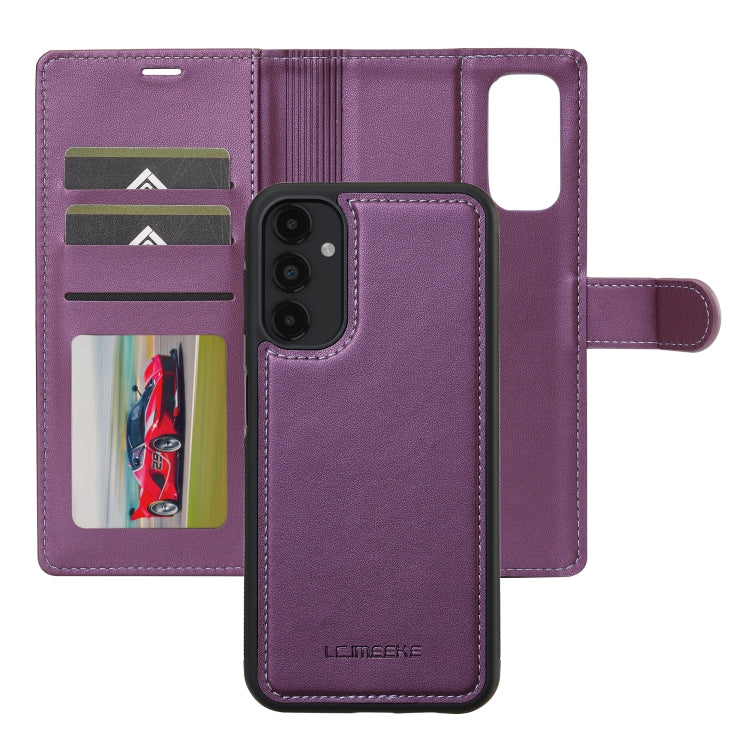 For Samsung Galaxy A14 4G / A14 5G LC.IMEEKE L2 Series Detachable Magsafe PU Phone Case with Lanyard(Purple) - Galaxy Phone Cases by LC.IMEEKE | Online Shopping South Africa | PMC Jewellery | Buy Now Pay Later Mobicred