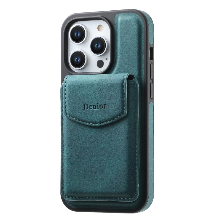 For iPhone 16 Pro Max Denior D20 Skin Feel MagSafe Holder Detachable Card Slot Phone Case(Blue) - iPhone 16 Pro Max Cases by Denior | Online Shopping South Africa | PMC Jewellery | Buy Now Pay Later Mobicred