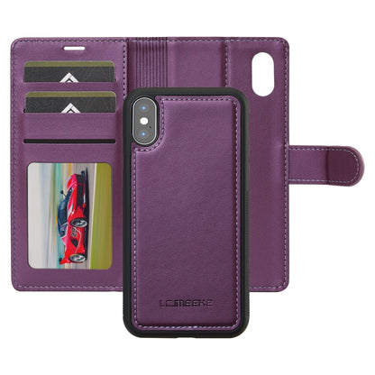 For iPhone XR LC.IMEEKE L2 Series Detachable Magsafe PU Phone Case with Lanyard(Purple) - More iPhone Cases by LC.IMEEKE | Online Shopping South Africa | PMC Jewellery | Buy Now Pay Later Mobicred