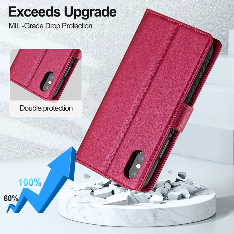 For iPhone XR LC.IMEEKE L2 Series Detachable Magsafe PU Phone Case with Lanyard(Red) - More iPhone Cases by LC.IMEEKE | Online Shopping South Africa | PMC Jewellery | Buy Now Pay Later Mobicred