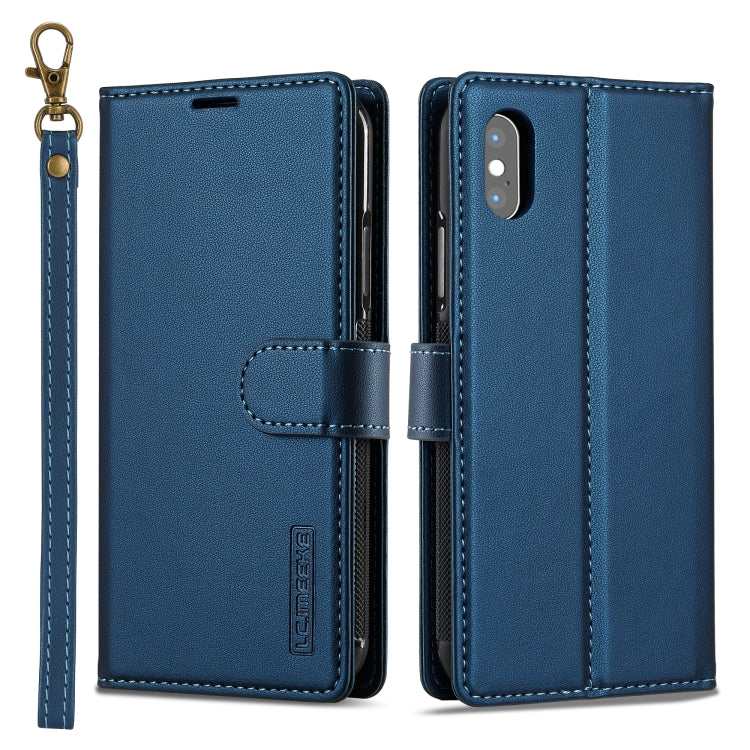 For iPhone XS Max LC.IMEEKE L2 Series Detachable Magsafe PU Phone Case with Lanyard(Blue) - More iPhone Cases by LC.IMEEKE | Online Shopping South Africa | PMC Jewellery | Buy Now Pay Later Mobicred