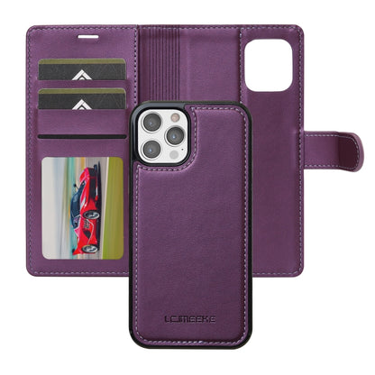 For iPhone 12 / 12 Pro LC.IMEEKE L2 Series Detachable Magsafe PU Phone Case with Lanyard(Purple) - iPhone 12 / 12 Pro Cases by LC.IMEEKE | Online Shopping South Africa | PMC Jewellery | Buy Now Pay Later Mobicred