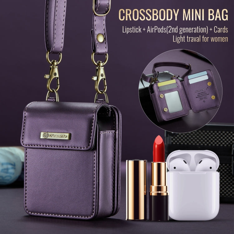 CaseMe Me50 Mini Universal Bag for Apple and Samsung Headphones + Lipstick(Purple) - For AirPods 1/2 by CaseMe | Online Shopping South Africa | PMC Jewellery | Buy Now Pay Later Mobicred