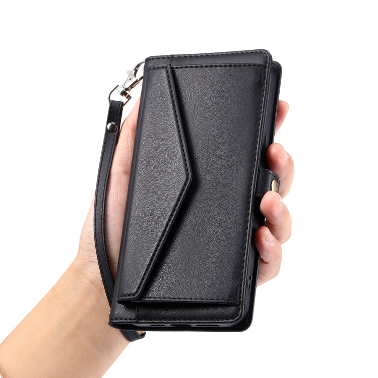 For Samsung Galaxy S25+ 5G Wallet Multi-card Slot Leather Phone Case with Lanyard(Black) - Galaxy S25+ 5G Cases by PMC Jewellery | Online Shopping South Africa | PMC Jewellery | Buy Now Pay Later Mobicred