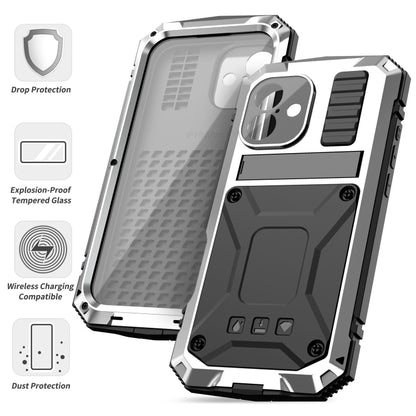 For iPhone 16 Plus R-JUST Life Waterproof Dustproof Shockproof Phone Case(Silver) - iPhone 16 Plus Cases by R-JUST | Online Shopping South Africa | PMC Jewellery | Buy Now Pay Later Mobicred