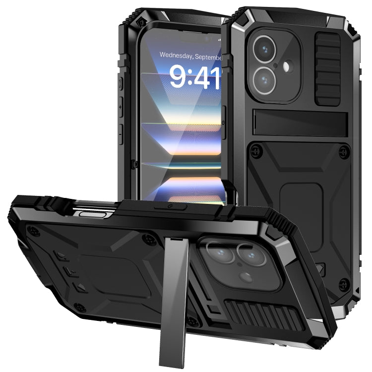 For iPhone 16 R-JUST Life Waterproof Dustproof Shockproof Phone Case(Black) - free shipping - PMC Jewellery - Order now!