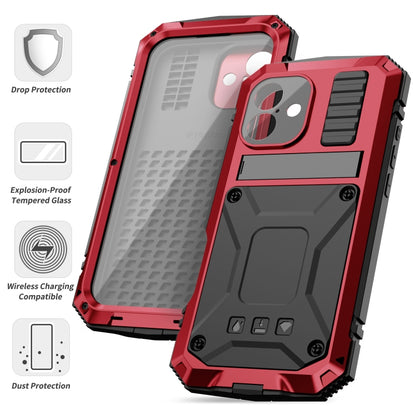 For iPhone 16 R-JUST Life Waterproof Dustproof Shockproof Phone Case(Red) - iPhone 16 Cases by R-JUST | Online Shopping South Africa | PMC Jewellery | Buy Now Pay Later Mobicred