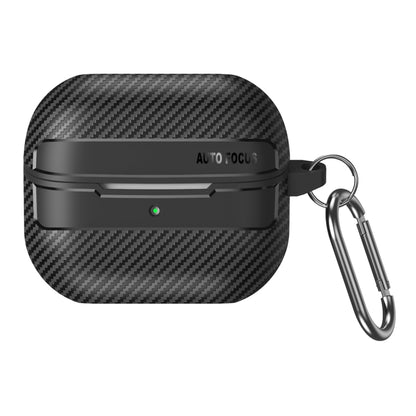 For Samsung Galaxy Buds3 / 3 Pro Carbon Fiber Texture Earphone Protective Case with Carabiner(Black) - Samsung Earphone Case by PMC Jewellery | Online Shopping South Africa | PMC Jewellery | Buy Now Pay Later Mobicred