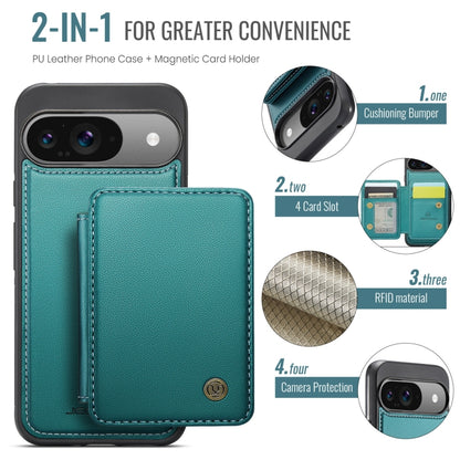 For Google Pixel 9 / 9 Pro JEEHOOD J05 Business Magnetic Style RFID Leather Phone Case(Blue Green) - Google Cases by JEEHOOD | Online Shopping South Africa | PMC Jewellery | Buy Now Pay Later Mobicred