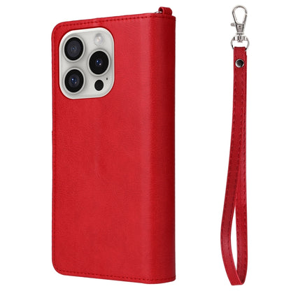 For iPhone 16 Pro Solid Color 2 in 1 Zipper Shockproof Phone Case(Red) - iPhone 16 Pro Cases by PMC Jewellery | Online Shopping South Africa | PMC Jewellery | Buy Now Pay Later Mobicred