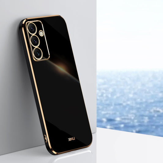 For Samsung Galaxy S24 FE 5G XINLI Straight 6D Plating Gold Edge TPU Phone Case(Black) - Galaxy S24 FE 5G Cases by XINLI | Online Shopping South Africa | PMC Jewellery | Buy Now Pay Later Mobicred