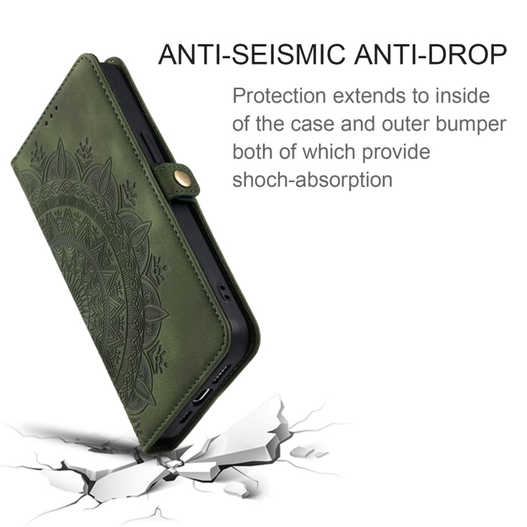 For Samsung Galaxy S25+ 5G Skin Feel Totem Embossed Leather Phone Case(Deep Green) - Galaxy S25+ 5G Cases by PMC Jewellery | Online Shopping South Africa | PMC Jewellery | Buy Now Pay Later Mobicred