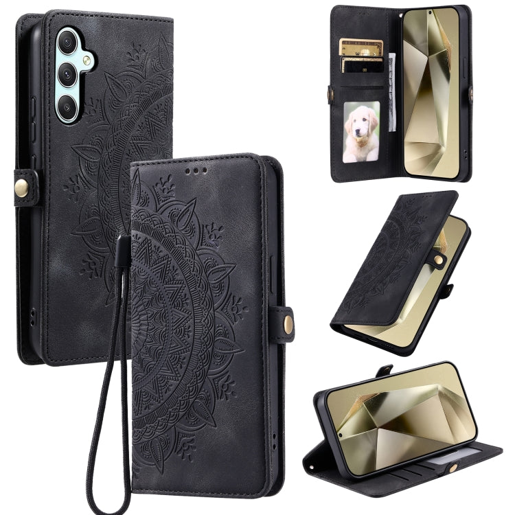 For Samsung Galaxy S25+ 5G Skin Feel Totem Embossed Leather Phone Case(Black) - Galaxy S25+ 5G Cases by PMC Jewellery | Online Shopping South Africa | PMC Jewellery | Buy Now Pay Later Mobicred